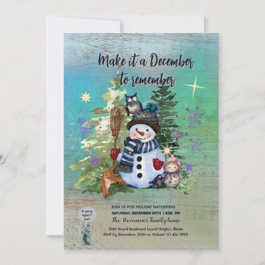 Machen Sie es Dezember erinnern an Weihnachten Blu Einladung (Vorderseite)