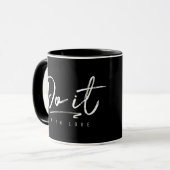 Machen Sie es mit der Liebe White Custom Backgroun Tasse (Vorderseite Links)