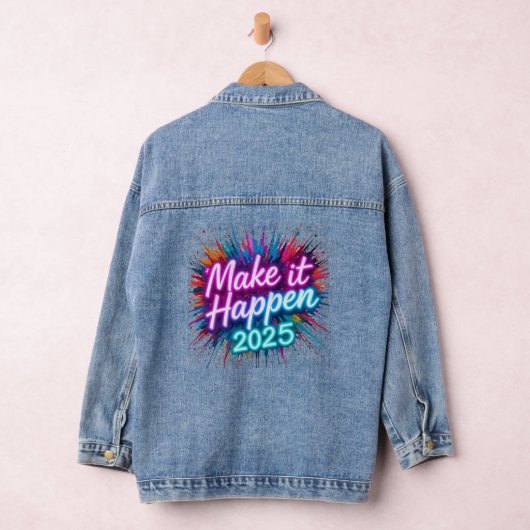 MACHEN SIE ES PASSIEREN IN NEON SCRIPT JEANSJACKE (Hangar)
