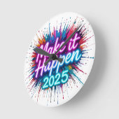 MACHEN SIE ES PASSIEREN IN NEON SCRIPT RUNDE WANDUHR (Winkel)