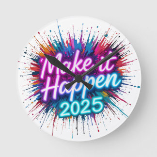 MACHEN SIE ES PASSIEREN IN NEON SCRIPT RUNDE WANDUHR
