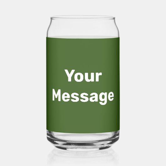 Machen Sie es selbst dunkelgrüne und weiße Textvor Dosenglas (Vorderseite)