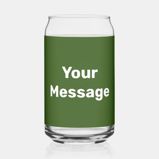 Machen Sie es selbst dunkelgrüne und weiße Textvor Dosenglas (Rückseite)