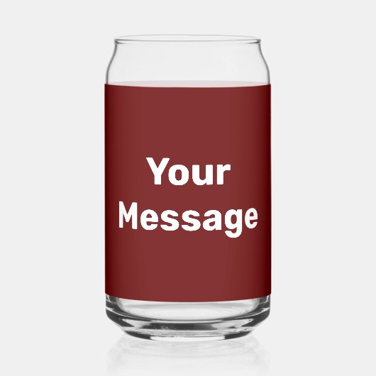 Machen Sie es selbst dunkelrote und weiße Textvorl Dosenglas (Vorderseite)