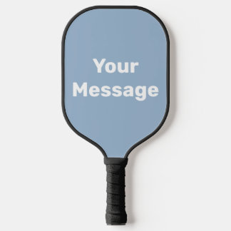 Machen Sie es sich selbst Baby Blue und White Text Pickleball Schläger