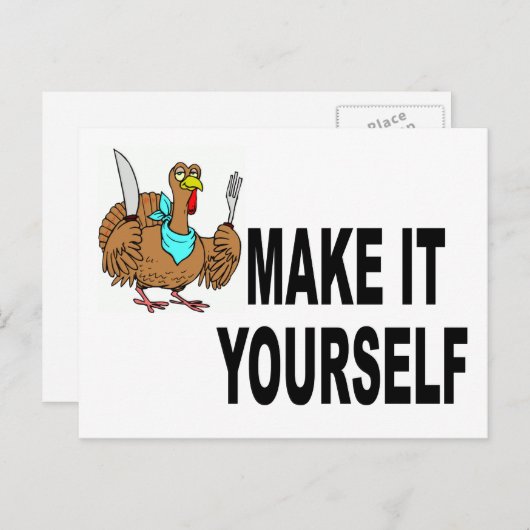 Machen Sie es sich selbst Erntedank Postkarte Einl (Vorne/Hinten)