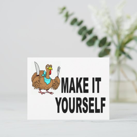 Machen Sie es sich selbst Erntedank Postkarte Einl (Stehend Vorderseite)