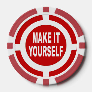 Machen Sie es sich selbst rot und weiß Pokerchips