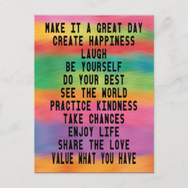 Machen Sie es zu einem großen Tag Regenbogen Inspi Postkarte