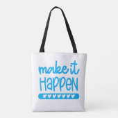 Machen Sie es zu einer blauen Typografie Tasche (Rückseite)