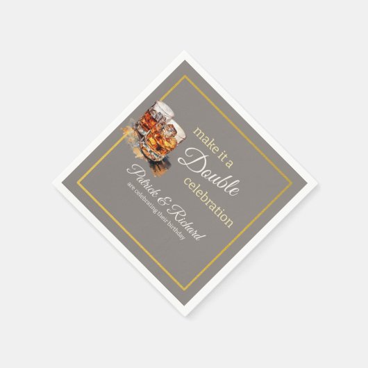 Machen Sie es zu einer doppelten Feier Grau Whiske Serviette (Ecke)