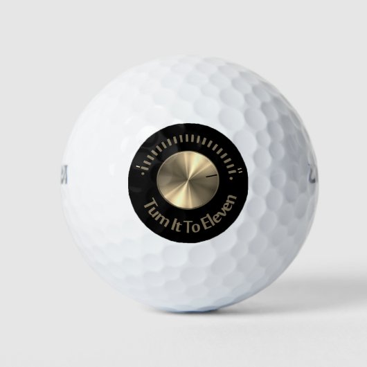 Machen Sie es zu elf goldenen Golfballen Golfball (Vorderseite)