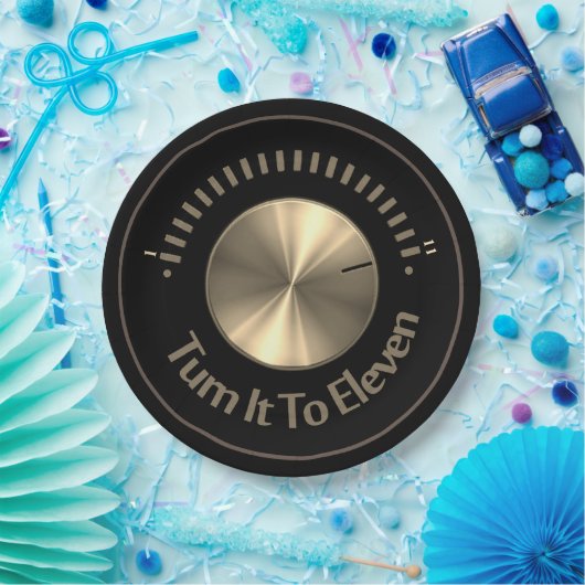 Machen Sie es zu elf schwarzen und goldenen Pappteller (Party)