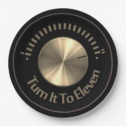 Machen Sie es zu elf schwarzen und goldenen Pappteller (Vorderseite)