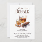 Machen Sie es zum Whiskey Adult Joint Geburtstag Einladung (Vorderseite)