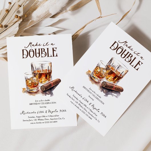 Machen Sie es zum Whiskey Adult Joint Geburtstag Einladung