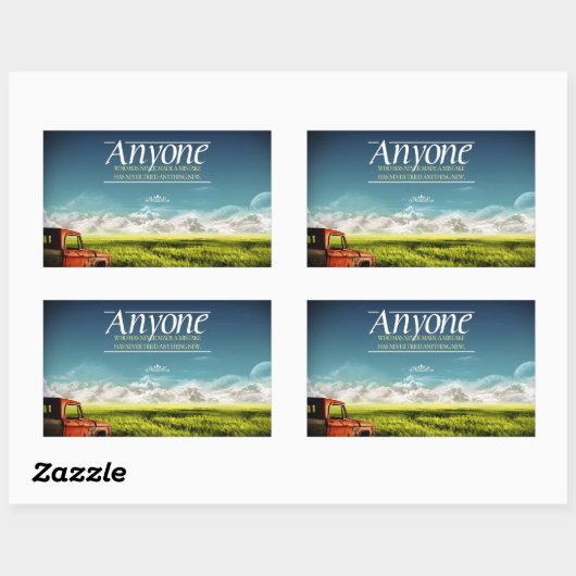 "Machen Sie Fehler" Inspiration Zitat Rechteckiger Aufkleber (Blatt)