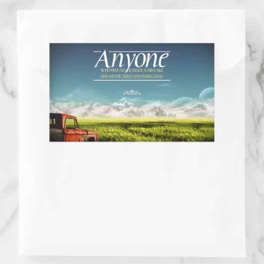 "Machen Sie Fehler" Inspiration Zitat Rechteckiger Aufkleber (Tasche)