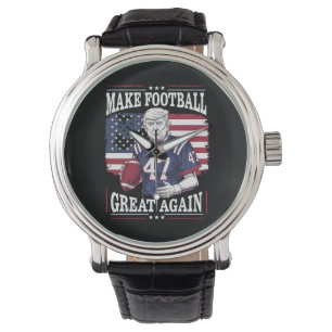 Machen Sie Football wieder groß Vintag USA Flag Tr Armbanduhr