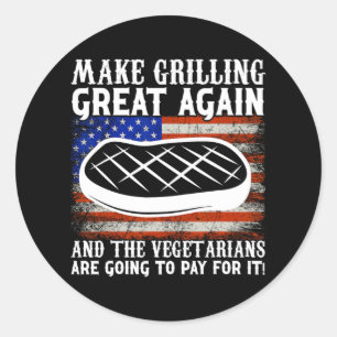 Machen Sie Grillen wieder groß für US Trump Grille Runder Aufkleber