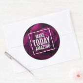 Machen Sie heute Phantastische Lila Rose Inspirati Runder Aufkleber (Umschlag)