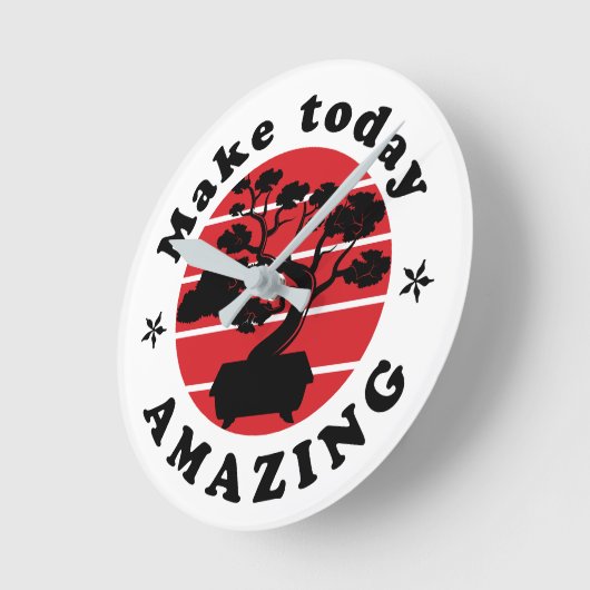 Machen Sie heute Phantastischen Bonsai Tree Runde Wanduhr (Winkel)