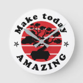 Machen Sie heute Phantastischen Bonsai Tree Runde Wanduhr (Vorderseite)