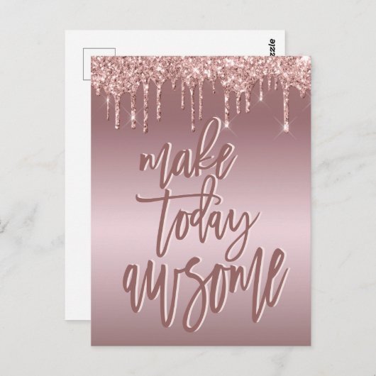 Machen Sie heute Phantastisches Angebot Rose Gold Postkarte (Vorne/Hinten)