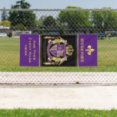 Machen Sie Ihr Coat des Arms Gold Engel Lila Emble Banner (Insitu)