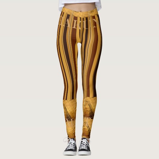 Machen Sie Ihr eigenes Afrika Giraffe Tiermuster-D Leggings (Vorderseite)