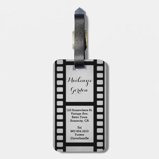 Machen Sie Ihr eigenes älteres Porträt Retro Gepäckanhänger (Rückseite vertikal)