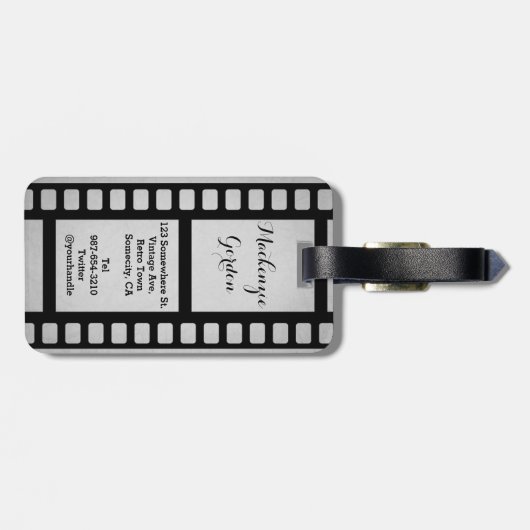 Machen Sie Ihr eigenes älteres Porträt Retro Gepäckanhänger (Rückseite horizontal)