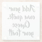 Machen Sie Ihr eigenes Angebot personalisiert Unte Glasuntersetzer (Rückseite)