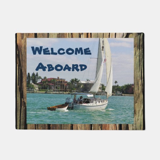 Machen Sie Ihr eigenes Boot rustikal HolztürMat Fußmatte (Vorderseite)