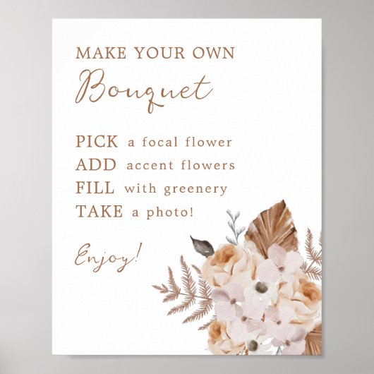 Machen Sie Ihr eigenes Bouquet Boho Terracotta Poster (Vorne)