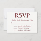 Machen Sie Ihr eigenes Burgund und Weiß-UAWG RSVP Karte (Vorderseite)