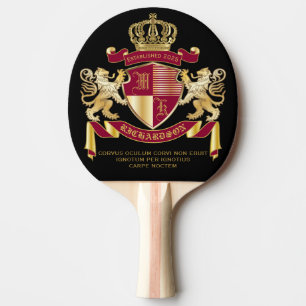 Machen Sie Ihr eigenes Coat aus dem Gold-Löwe-Emb Tischtennis Schläger