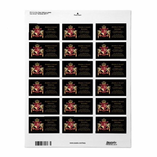 Machen Sie Ihr eigenes Coat aus dem Gold-Löwe-Embl Adressaufkleber (Vorne)