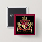 Machen Sie Ihr eigenes Coat aus dem Gold-Löwe-Embl Button (Vorne & Hinten)