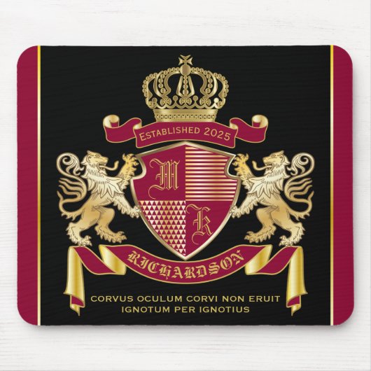 Machen Sie Ihr eigenes Coat aus dem Gold-Löwe-Embl Mousepad (Vorne)