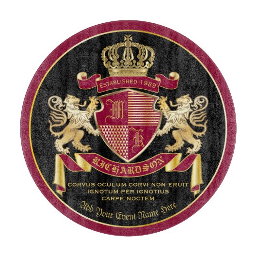 Machen Sie Ihr eigenes Coat aus dem Gold-Löwe-Embl Schneidebrett (Vorderseite)