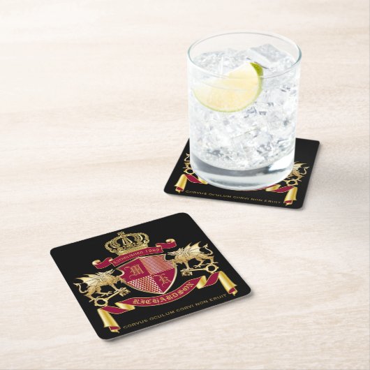 Machen Sie Ihr eigenes Coat aus dem Rotgolddrachen Rechteckiger Pappuntersetzer (Vor Ort)