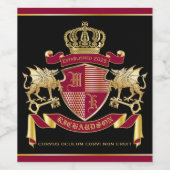 Machen Sie Ihr eigenes Coat des Rotgolddrachen für Weinetikett (Einzelnes Label)