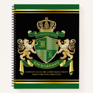 Machen Sie Ihr eigenes Coat von Arms Green Gold Li Notizblock