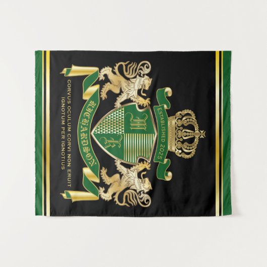 Machen Sie Ihr eigenes Coat von Arms Green Gold Li Wandteppich (Vorderseite (Horizontal))