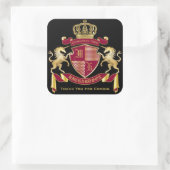 Machen Sie Ihr eigenes Coat von Arms Red Gold Einh Quadratischer Aufkleber (Tasche)