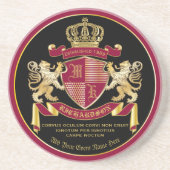 Machen Sie Ihr eigenes Coat von Arms Red Gold Löwe Getränkeuntersetzer (Vorne)
