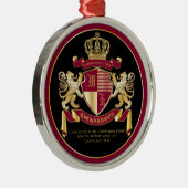 Machen Sie Ihr eigenes Coat von Arms Red Gold Löwe Ornament Aus Metall (Rechts)