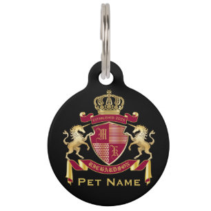 Machen Sie Ihr eigenes Coat von Arms Red Gold Unic Haustiermarke