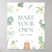 Machen Sie Ihr eigenes Dinosaurier-Party-Zeichen Poster (Vorne)